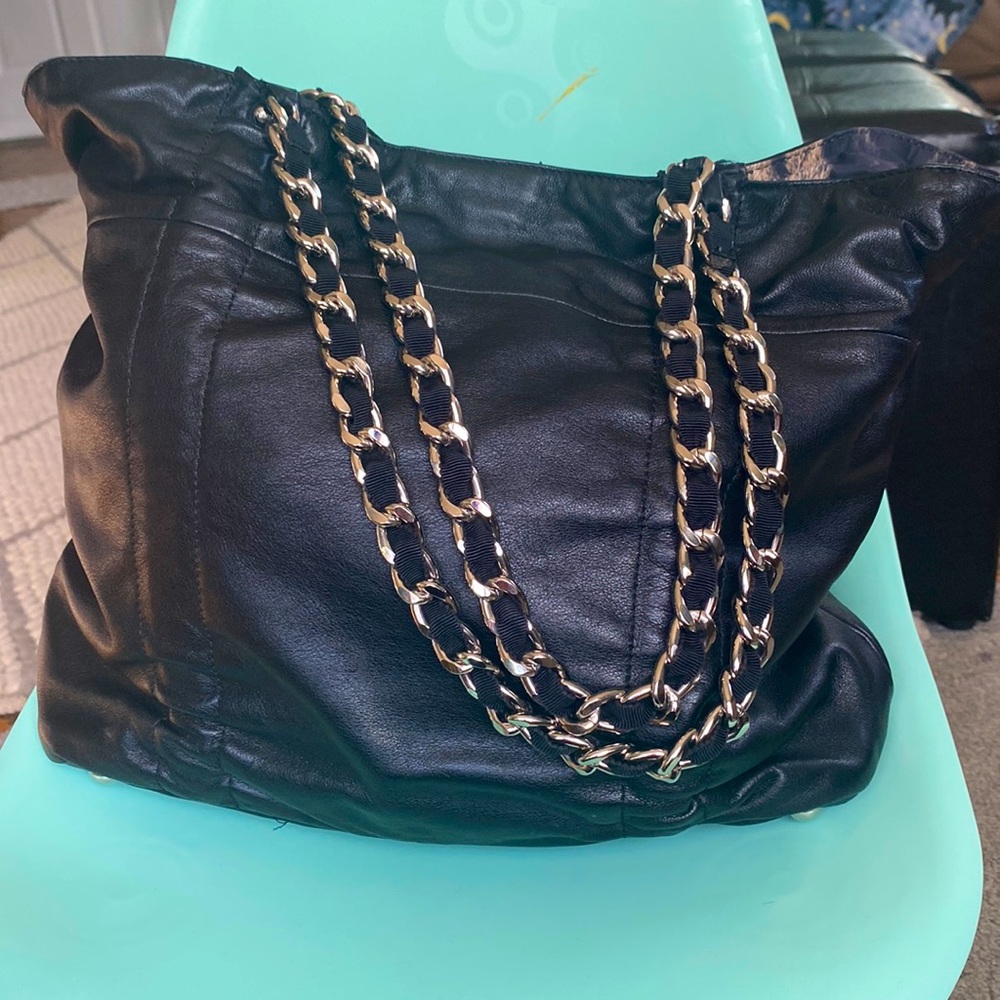 FURLA Genuine Leather large black bag